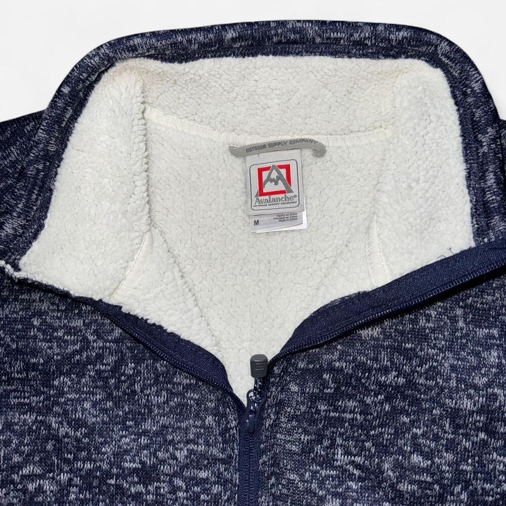 Avalanche Men's Navy Blue Fleece Jacket with White Sherpa Lining; Size MEDIUM - Picture 3 of 7